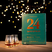 Bij deze adventskalender met rum ontvang je twee rum glazen.