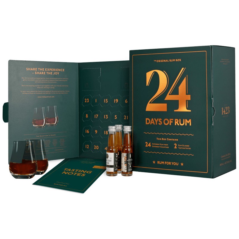 24 days of rum adventskalender is een adventskalender met rum van over de hele wereld met iconische en verrassende toevoegingen. 