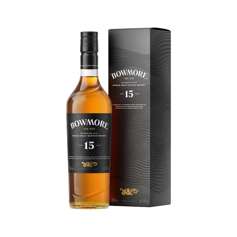 Bowmore whisky 15 jaar - Islay - bottle + box