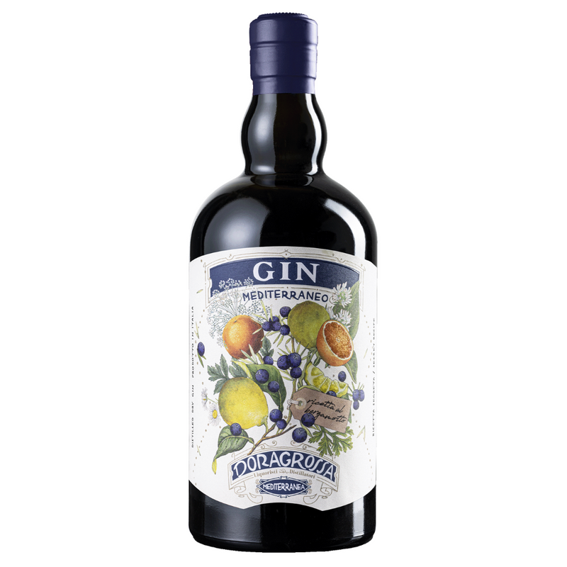 De Gin Doragrossa Mediterraneo Bergamotto is een Italiaanse gin met subtiele hinten van bergamot, bittere sinaasappel en kamille.