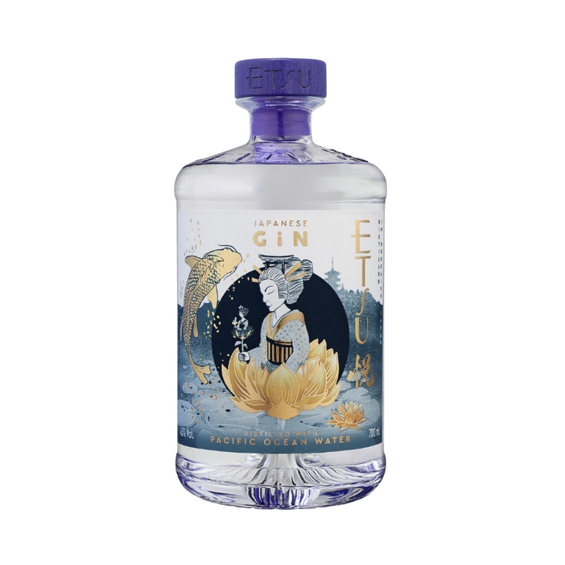 Gin Etsu Pacific Ocean Water is een botanische gin met  jeneverbessen, bittere sinaasappelschil, yuzu, zouthoutwortel, engelwortel en koriander. 