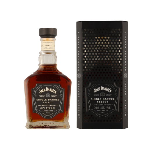 Jack Daniels Single Barrel Select, beschikbaar met cadeauverpakking.