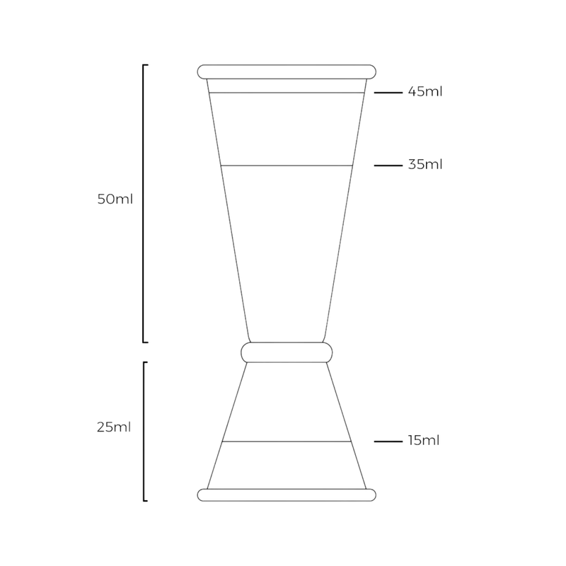 Jigger Urban Bar 25-50ml - Rosé Goud