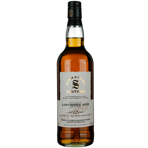 Signatory Vintage Linkwood 2012 12 Jaar 100 Proof fles