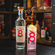 Ocho Blanco tequila bevat tonen van honing, gekookte agave, groene appel en hints van munt en eucalyptus. 