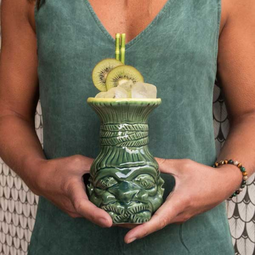 Tiki Mug Shrunken Head Groen nu te koop bij Cane & Grain