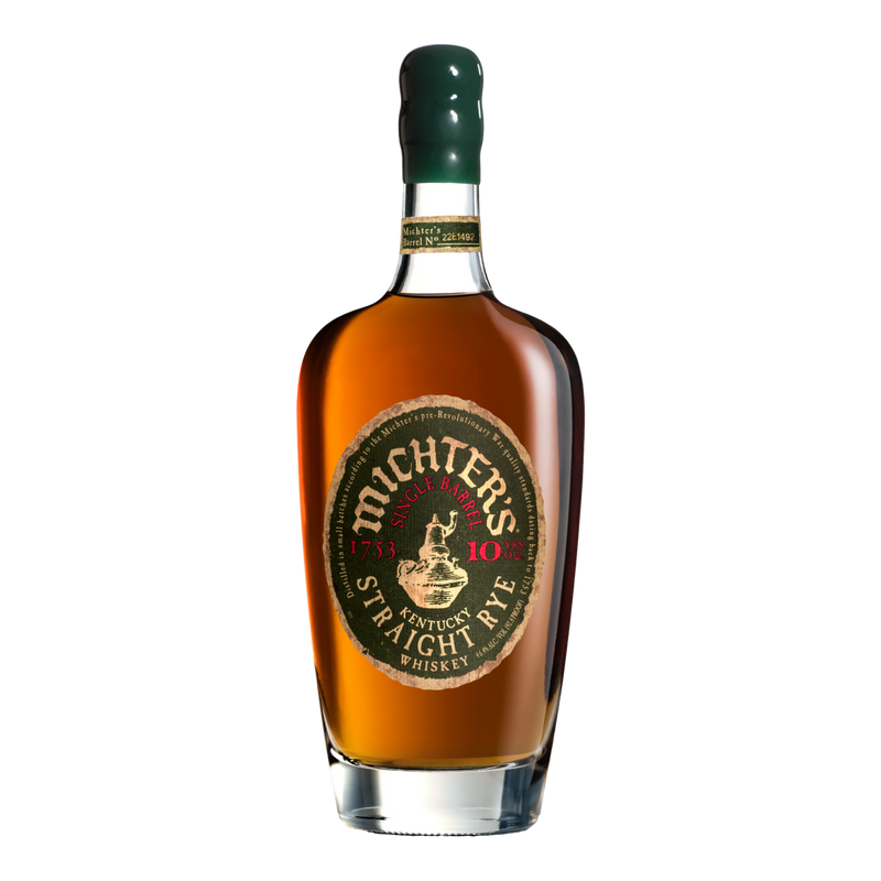 Michter’s Straight Rye 10 Year Old whiskeyfles, vooraanzicht