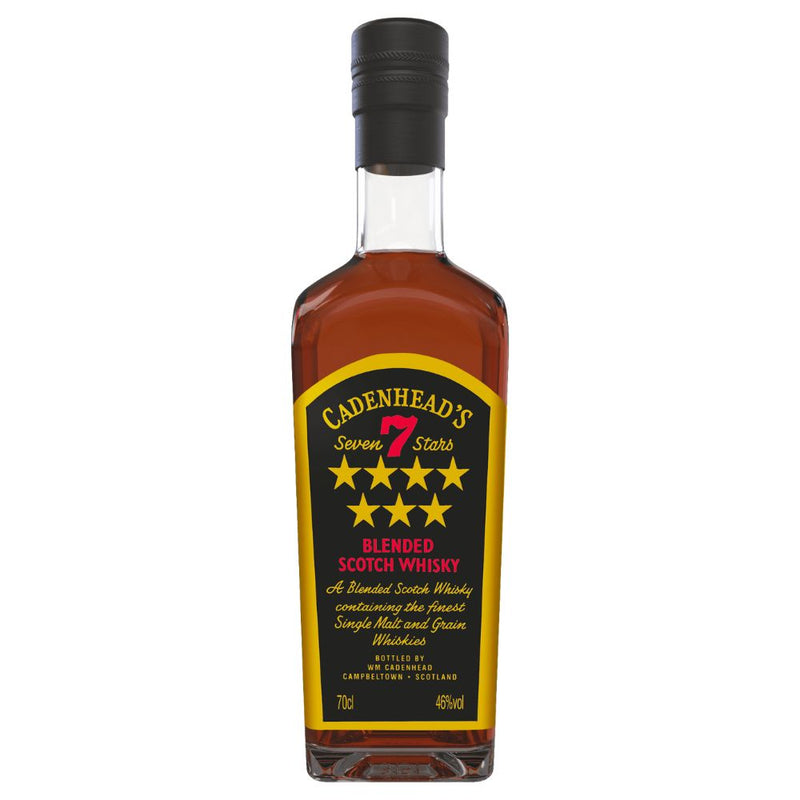 Cadenhead’s 7 Stars blended whisky, fles vooraanzicht