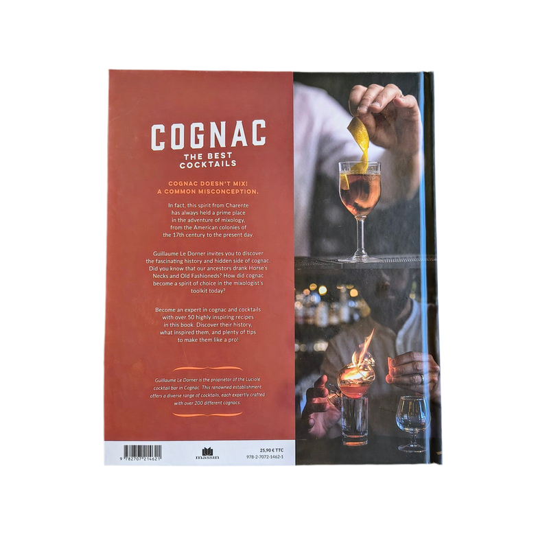 Achterkant van het boek Cognac The Best Cocktails met korte beschrijving en ISBN