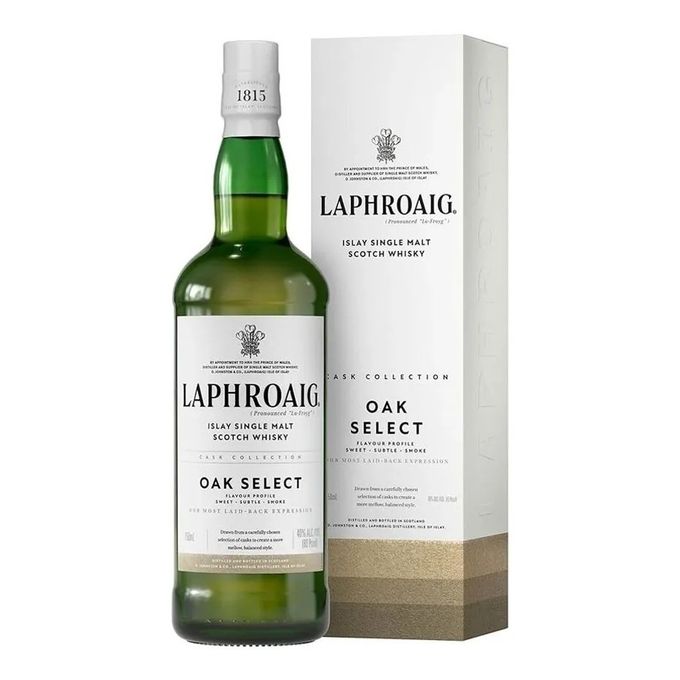 Laphroaig Select is een intens rokerige single malt uit Islay, bekend om zijn uitgesproken turf- en rookaroma's.