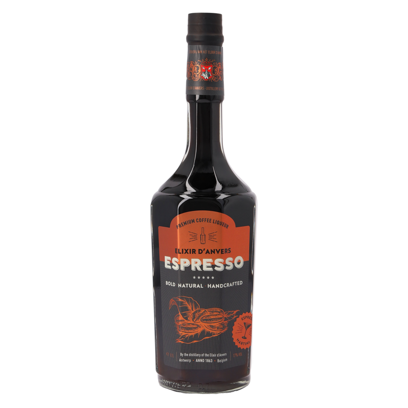 Elixir d'Anvers Espresso is een Belgische spirit op basis van de klassieke Elixir d'Anvers, aangevuld met gedistilleerde koffiebonen van de variëteiten Caturra en Maracaturra.