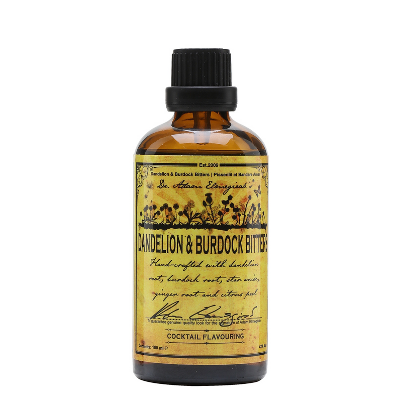 Dr. Adam Elmegirab’s Dandelion & Burdock bitter is een cocktailbitter uit Schotland met aardse en kruidige tonen door het gebruik van Dandelion & Burdock wortels. 
