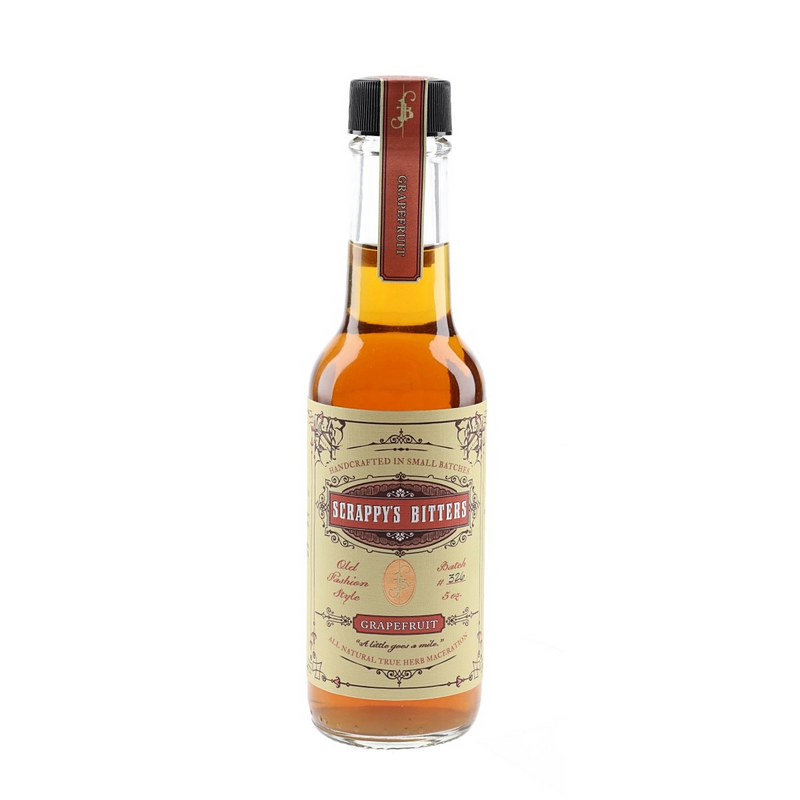 Scrappy’s Bitters Grapefruit is een Amerikaanse cocktailbitter die zijn natuurlijke bitterheid verkrijgt van de grapefruitschil, die vermengd is met gentiaan.