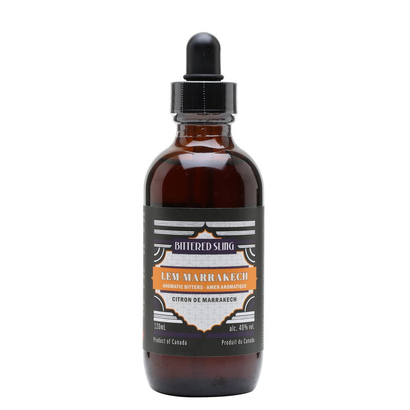 Bittered Sling Lem-Marrakech is een cocktailbitter uit Canada met koriander, kaneel, komijn, venkel en munt.