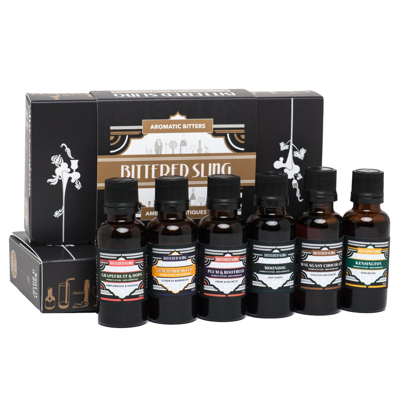 Bittered Sling Cocktailbitters Giftpack is het ideale geschenk met cocktailbitters uit Canada.