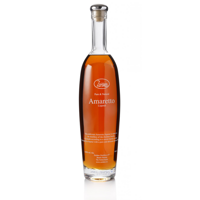 De Zuidam Amaretto Likeur met weinig suiker ontstaat door het gebruik van bittere amandelen. 