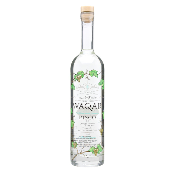 Waqar Pisco is een Chileense sterkedrank, met frisse aroma's van wit fruit, citrus en oranjebloesem.
