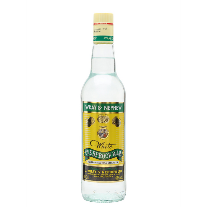 Rum Wray & Nephew overproof 63% is een Jamaicaanse bekende overproof rum die erg vol van smaak is, met zoete fruitige tonen, banaan en kruiden.