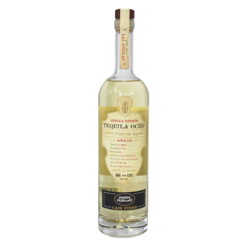 De Ocho Anejo Pierre Ferrand Cognac Cask Finish is een artisanale tequila die is gefinisht op Franse eikenhouten vaten. 