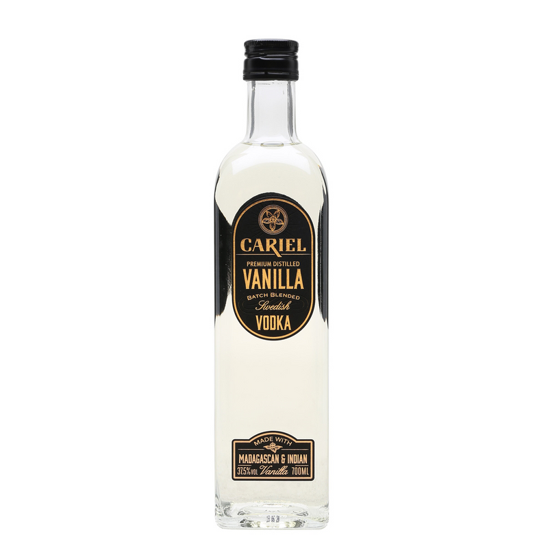 Vodka Cariel Vanille ondergaat een drievoudige distillatie en is verrijkt met natuurlijk vanille-extract.