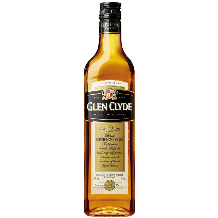 Glen Clyde 12Y whisky is een Schotse whisky met geuren van abrikozen, sinaasappel, vanille en amandelen.